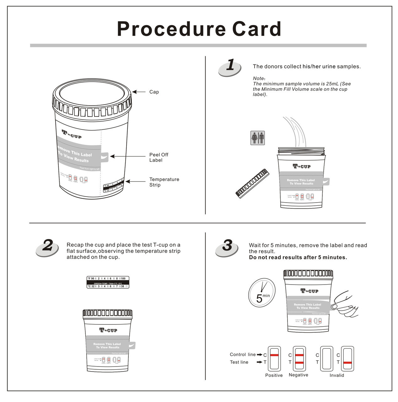 5 Panel Drug Test Cup with Adulterants CLIA Waived